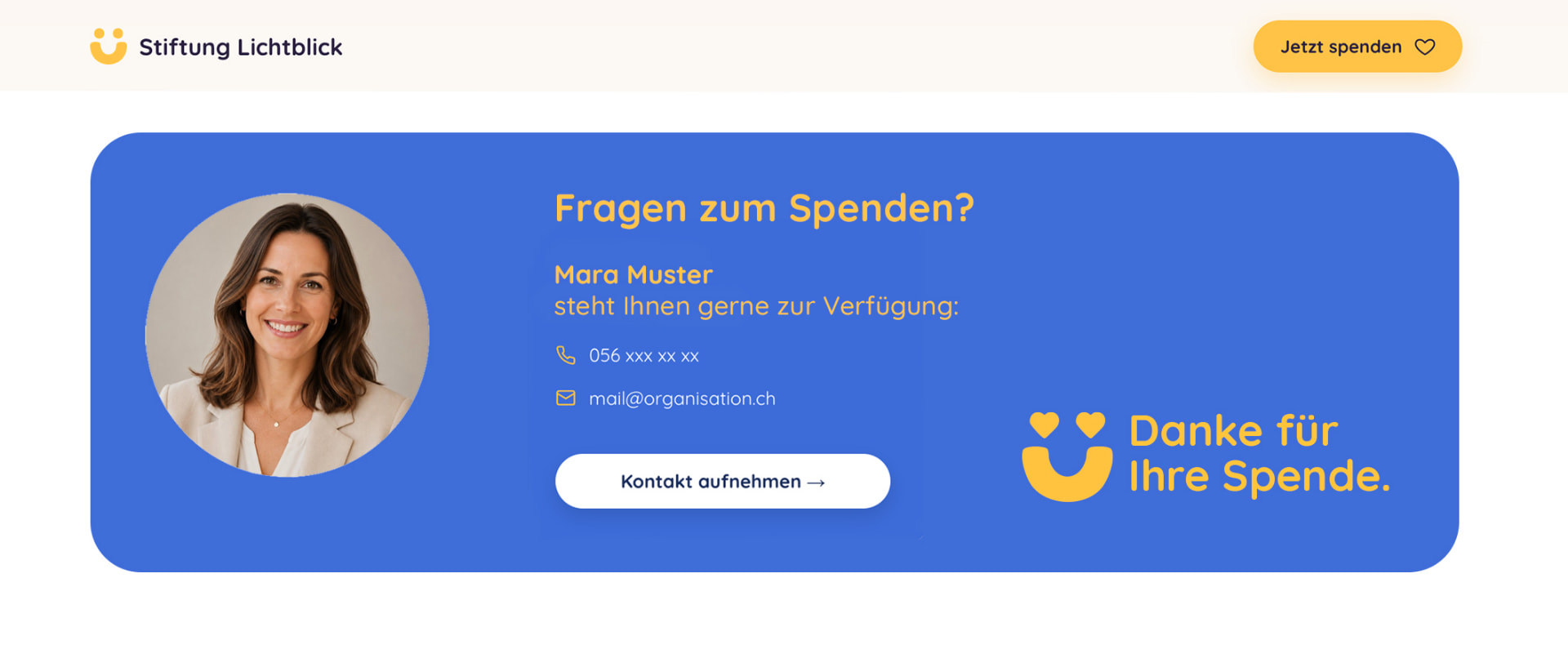Persönliche Ansprechperson für Fragen zum Spenden