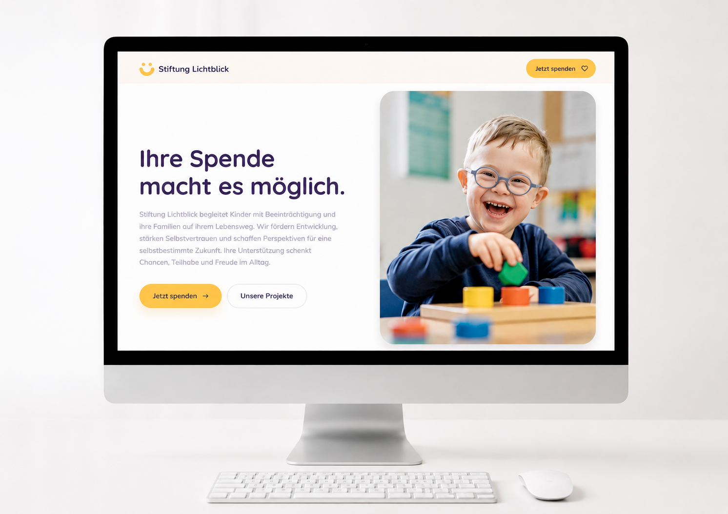 Fundraising-Website Stiftung Lichtblick, Startseite